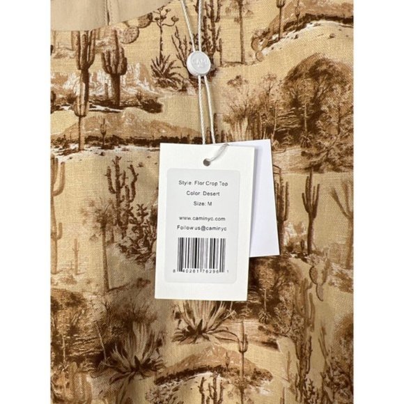 Cami NYC Flor Crop Versatile Puff Sleeve Blouse Top Women's Dessert Size: M NWT - Picture 6 of 11